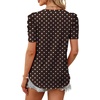 image:imageWIHOLL Summer Tops for Women Puff Sleeve Crewneck T Shirts Dressy Casual Blouses Spring Outfits Fashion ClothesBrown Polka Dots