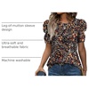 image:imageWIHOLL Summer Tops for Women Puff Sleeve Crewneck T Shirts Dressy Casual Blouses Spring Outfits Fashion ClothesColorful Flowers
