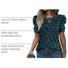 image:imageWIHOLL Summer Tops for Women Puff Sleeve Crewneck T Shirts Dressy Casual Blouses Spring Outfits Fashion ClothesDark Green Floral