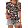 image:imageWIHOLL Summer Tops for Women Puff Sleeve Crewneck T Shirts Dressy Casual Blouses Spring Outfits Fashion ClothesFloral Black