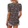 image:imageWIHOLL Summer Tops for Women Puff Sleeve Crewneck T Shirts Dressy Casual Blouses Spring Outfits Fashion ClothesFloral Black