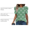 image:imageWIHOLL Summer Tops for Women Puff Sleeve Crewneck T Shirts Dressy Casual Blouses Spring Outfits Fashion ClothesFloral Green