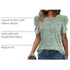 image:imageWIHOLL Summer Tops for Women Puff Sleeve Crewneck T Shirts Dressy Casual Blouses Spring Outfits Fashion ClothesFloral Green2