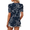 image:imageWIHOLL Summer Tops for Women Puff Sleeve Crewneck T Shirts Dressy Casual Blouses Spring Outfits Fashion ClothesFloral Navy