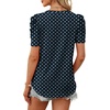 image:imageWIHOLL Summer Tops for Women Puff Sleeve Crewneck T Shirts Dressy Casual Blouses Spring Outfits Fashion ClothesNavy Blue Polka Dots