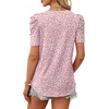 image:imageWIHOLL Summer Tops for Women Puff Sleeve Crewneck T Shirts Dressy Casual Blouses Spring Outfits Fashion ClothesPink Dot