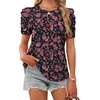 image:imageWIHOLL Summer Tops for Women Puff Sleeve Crewneck T Shirts Dressy Casual Blouses Spring Outfits Fashion ClothesPretty Flowers