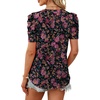 image:imageWIHOLL Summer Tops for Women Puff Sleeve Crewneck T Shirts Dressy Casual Blouses Spring Outfits Fashion ClothesPretty Flowers