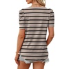 image:imageWIHOLL Summer Tops for Women Puff Sleeve Crewneck T Shirts Dressy Casual Blouses Spring Outfits Fashion ClothesStriped Apricot  Black