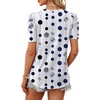 image:imageWIHOLL Summer Tops for Women Puff Sleeve Crewneck T Shirts Dressy Casual Blouses Spring Outfits Fashion ClothesWhite Polka Dots