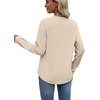 image:imageWIHOLL Sweatshirt for Women Crewneck Long Sleeve Shirts Curved Hem Lightweight Sweaters Fall Clothes 2025Khaki
