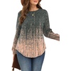 image:imageWIHOLL Sweatshirt for Women Crewneck Long Sleeve Shirts Curved Hem Lightweight Sweaters Fall Clothes 2025Pattern Brown