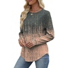 image:imageWIHOLL Sweatshirt for Women Crewneck Long Sleeve Shirts Curved Hem Lightweight Sweaters Fall Clothes 2025Pattern Brown