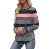 image:imageWIHOLL Sweatshirt for Women Crewneck Long Sleeve Shirts Curved Hem Lightweight Sweaters Fall Clothes 2025Pattern Striped