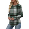 image:imageWIHOLL Sweatshirt for Women Crewneck Long Sleeve Shirts Curved Hem Lightweight Sweaters Fall Clothes 2025Plaid Green