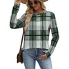 image:imageWIHOLL Sweatshirt for Women Crewneck Long Sleeve Shirts Curved Hem Lightweight Sweaters Fall Clothes 2025Plaid Green
