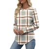 image:imageWIHOLL Sweatshirt for Women Crewneck Long Sleeve Shirts Curved Hem Lightweight Sweaters Fall Clothes 2025Plaid Khaki