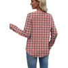 image:imageWIHOLL Sweatshirt for Women Crewneck Long Sleeve Shirts Curved Hem Lightweight Sweaters Fall Clothes 2025Plaid Pink