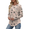 image:imageWIHOLL Sweatshirt for Women Crewneck Long Sleeve Shirts Curved Hem Lightweight Sweaters Fall Clothes 2025Print Beigie