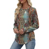 image:imageWIHOLL Sweatshirt for Women Crewneck Long Sleeve Shirts Curved Hem Lightweight Sweaters Fall Clothes 2025Unique Ethnic