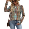 image:imageWIHOLL Sweatshirt for Women Crewneck Long Sleeve Shirts Curved Hem Lightweight Sweaters Fall Clothes 2025Unique Ethnic