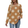 image:imageWIHOLL Sweatshirt for Women Crewneck Long Sleeve Shirts Curved Hem Lightweight Sweaters Fall Clothes 2025Unique Orange