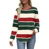 image:imageWIHOLL Sweatshirt for Women Crewneck Long Sleeve Shirts Curved Hem Lightweight Sweaters Fall Clothes 2025Unique Red