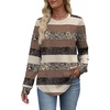 image:imageWIHOLL Sweatshirt for Women Crewneck Long Sleeve Shirts Curved Hem Lightweight Sweaters Fall Clothes 2025Unique Striped
