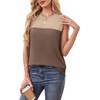 image:imageWIHOLL Tank Top for Women Casual Knitted Summer Sleeveless Tops Crewneck Spring Color Block Shirts Fashion 2025Mud Brown