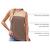 image:imageWIHOLL Tank Top for Women Casual Knitted Summer Sleeveless Tops Crewneck Spring Color Block Shirts Fashion 2025Mud Brown