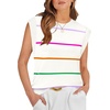 image:imageWIHOLL Tank Tops for Women Summer Lightweight Sweater Fashion Clothing Crew Neck T Shirts Cap Sleeve Business Casual Outfit1white Rainbow