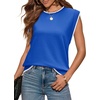 image:imageWIHOLL Tank Tops for Women Summer Lightweight Sweater Fashion Clothing Crew Neck T Shirts Cap Sleeve Business Casual OutfitBlue