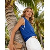 image:imageWIHOLL Tank Tops for Women Summer Lightweight Sweater Fashion Clothing Crew Neck T Shirts Cap Sleeve Business Casual OutfitBlue