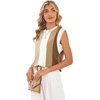 image:imageWIHOLL Tank Tops for Women Summer Lightweight Sweater Fashion Clothing Crew Neck T Shirts Cap Sleeve Business Casual OutfitBrown Stripes