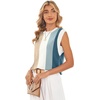 image:imageWIHOLL Tank Tops for Women Summer Lightweight Sweater Fashion Clothing Crew Neck T Shirts Cap Sleeve Business Casual OutfitNavy Stripes