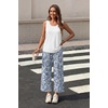 image:imageWIHOLL Two Piece Sets for Women Summer Spring Outfits Tank Square Neck Sleeveless Travel Vacation Lounge Wide Leg Pants SetBoho Blue