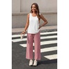 image:imageWIHOLL Two Piece Sets for Women Summer Spring Outfits Tank Square Neck Sleeveless Travel Vacation Lounge Wide Leg Pants SetPink Checkered