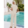 image:imageWIHOLL Two Piece Sets for Women Summer Spring Outfits Travel Cruise Resort Wear 2026 Beach Vacation Palazzo Pants SetBeige