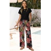 image:imageWIHOLL Two Piece Sets for Women Summer Spring Outfits Travel Cruise Resort Wear 2026 Beach Vacation Palazzo Pants SetBlack Pink