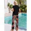 image:imageWIHOLL Two Piece Sets for Women Summer Spring Outfits Travel Cruise Resort Wear 2026 Beach Vacation Palazzo Pants SetBlack Pink