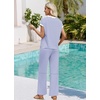 image:imageWIHOLL Two Piece Sets for Women Summer Spring Outfits Travel Cruise Resort Wear 2026 Beach Vacation Palazzo Pants SetBlue White