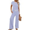 image:imageWIHOLL Two Piece Sets for Women Summer Spring Outfits Travel Cruise Resort Wear 2026 Beach Vacation Palazzo Pants SetBlue White