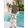 image:imageWIHOLL Two Piece Sets for Women Summer Spring Outfits Travel Cruise Resort Wear 2026 Beach Vacation Palazzo Pants SetGreen Beige Orange