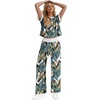 image:imageWIHOLL Two Piece Sets for Women Summer Spring Outfits Travel Cruise Resort Wear 2026 Beach Vacation Palazzo Pants SetGreen Bule White
