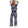 image:imageWIHOLL Two Piece Sets for Women Summer Spring Outfits Travel Cruise Resort Wear 2026 Beach Vacation Palazzo Pants SetNavy Blue Beige