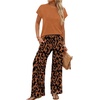 image:imageWIHOLL Two Piece Sets for Women Summer Spring Outfits Travel Cruise Resort Wear 2026 Beach Vacation Palazzo Pants SetOrange Brown