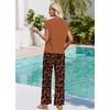 image:imageWIHOLL Two Piece Sets for Women Summer Spring Outfits Travel Cruise Resort Wear 2026 Beach Vacation Palazzo Pants SetOrange Brown