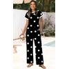 image:imageWIHOLL Two Piece Sets for Women Summer Spring Outfits Travel Cruise Resort Wear 2026 Beach Vacation Palazzo Pants SetWhite Black