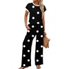 image:imageWIHOLL Two Piece Sets for Women Summer Spring Outfits Travel Cruise Resort Wear 2026 Beach Vacation Palazzo Pants SetWhite Black