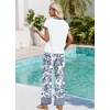 image:imageWIHOLL Two Piece Sets for Women Summer Spring Outfits Travel Cruise Resort Wear 2026 Beach Vacation Palazzo Pants SetWhite Blue